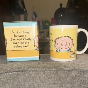 Smiling Face Yellow Mug